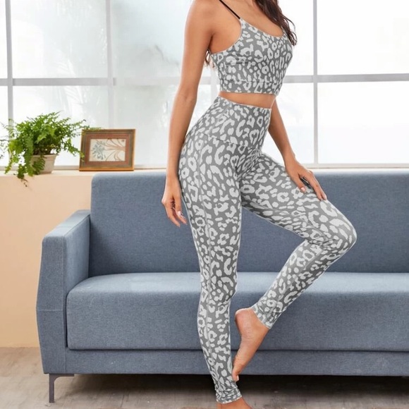 leopard print workout set